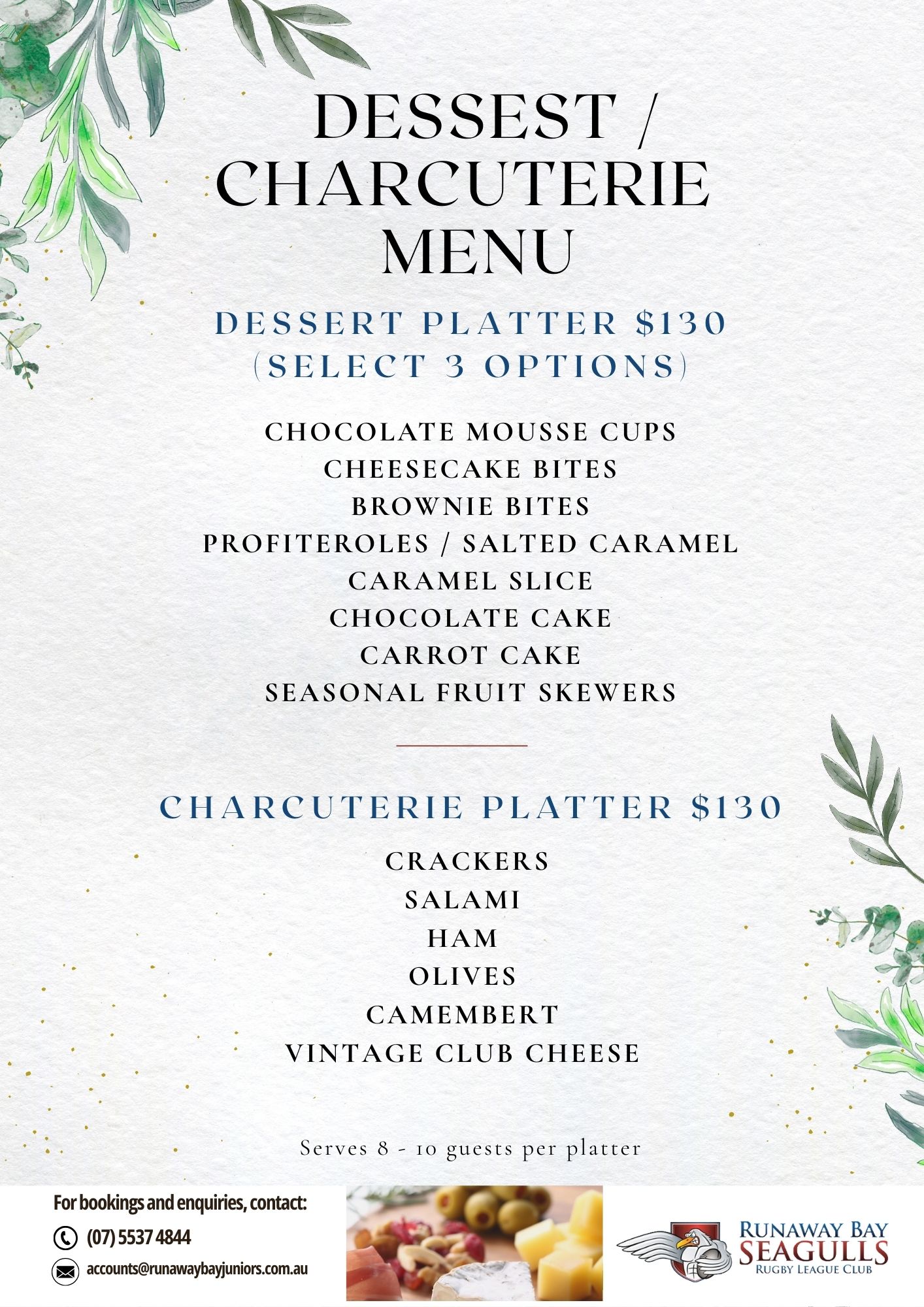 Restaurant in Runaway Bay menu