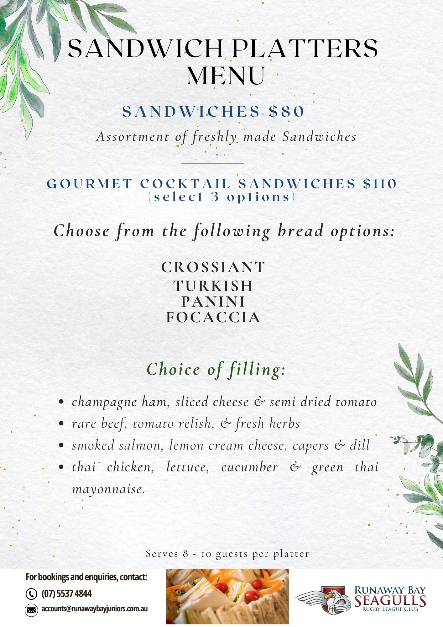 Restaurant in Runaway Bay menu