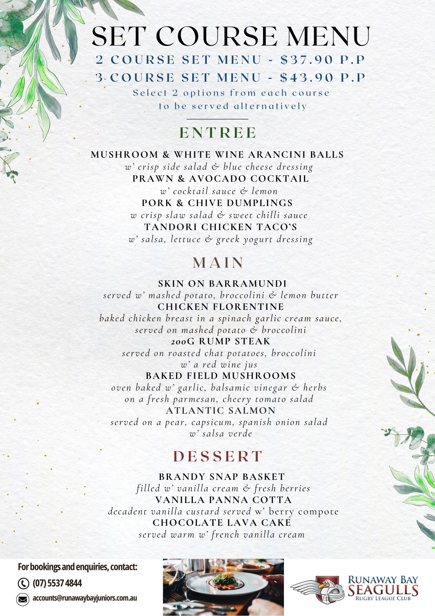 Runaway Bay Tavern restaurant hot platter menu