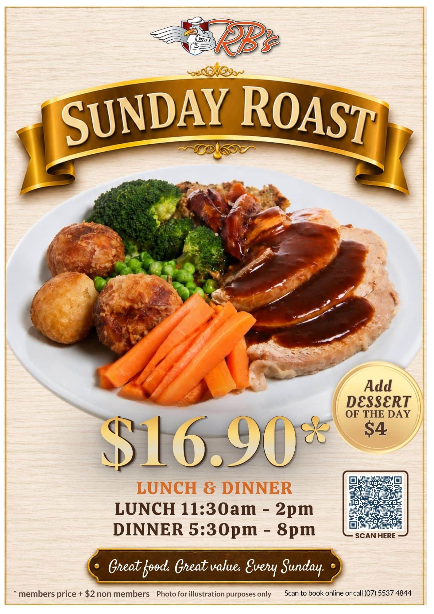 Runaway Bay dining featuring Sunday roast special